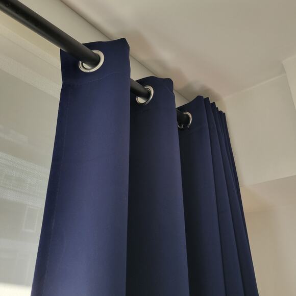 Blackout Curtains Room Darkening Thermal Insulted Navy 52 x 54 inch 2 Panels - Picture 4 of 5